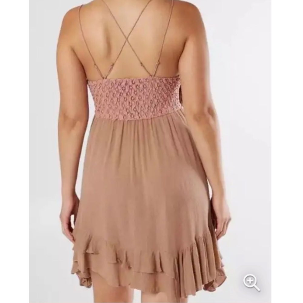 FREE PEOPLE ADELL TWO-TONED SLIP DRESS ROSE SIZE XS - Picture 2 of 12